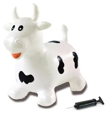 Produktbild von Jamara Hüpftier Kuh weiß/schwarz mit Pumpe
