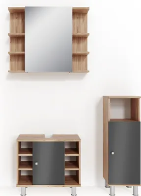 Produktbild von Badmöbel-Set Vicco Fynn Eiche 3 Teile, mit Midischrank, Model 31986