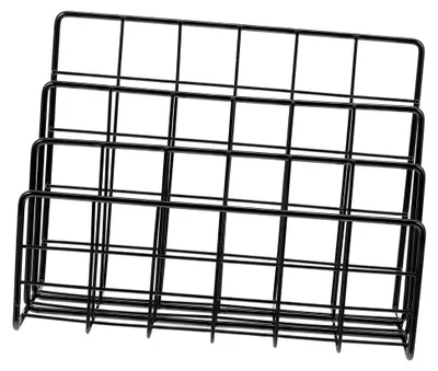 Produktbild von Schwarzer Metall-Schreibtisch-Organizer mit Fächern