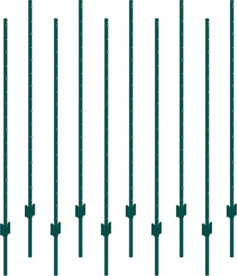 Obrázok produktu pre 5 stôp plotový stĺpik 10 balení T-stĺpik ťažké kovové plotové stĺpiky zelené