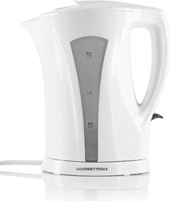 Produktbild von GOURMETmaxx Wasserkocher 1,7l 2200W weiß/grau mit Kalkfilter