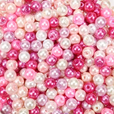 Produktbild von Glasperlen bunt, rund, 6 mm, 500 Stück, für Schmuckherstellung