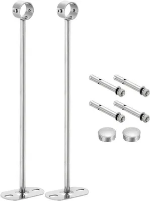 Image de Support de tringle à rideaux en acier inoxydable, 25 mm, argenté, 350 mm