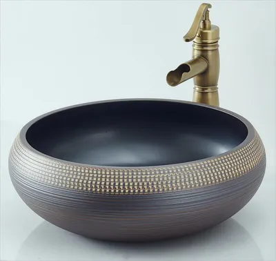 Zdjęcie produktu dla Ręcznie wykonana ceramiczna umywalka, okrągła