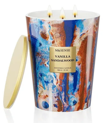 Produktbild von Große Duftkerze im Glas Vanilla Sandalwood 990g 150 Std Brenndauer 3 Dochte Sojawachs