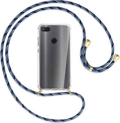 Produktbild von Handykette Backcover-Schutzhülle mit Band (Metall goldfarben) für Xiaomi Mi 8 Lite - Blautöne
