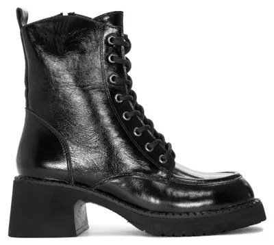 Produktbild von Damen Stiefeletten Schwarz mit Reißverschluss und Fleece Futter