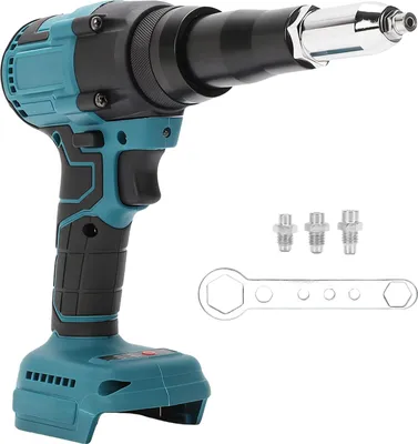 Obrázek produktu pro Akumulátorová nýtovací pistole s bezkartáčovým motorem kompatibilní s 18V baterií Nýtovací nástroj Automatické upevnění LED světlo Vysoký točivý moment pro hliníkové nýty 1/8 až 3/16