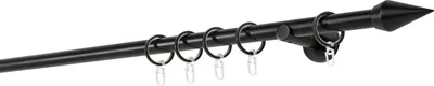 Produktbild von Gardinenstange auf Maß 20mm Kegel 1-lauf Wandträger 6,5cm Farbe: Schwarz, Größe: 170cm
