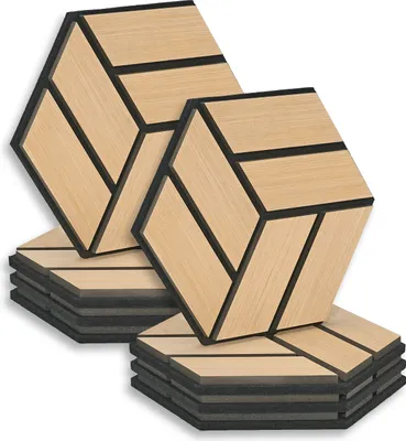 Produktbild von Homestyle4u Akustikpaneele 8 Stück Natur Eiche Holz Schallschutz