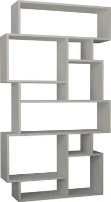 Produktbild von DECORTIE Karmato Modernes Bücherregal Display Unit Weiß 96 x 26 x 169 cm