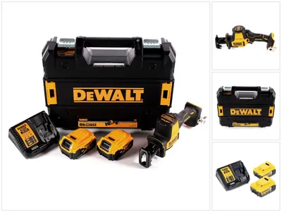 Image de DeWalt DCS 369 P2 Scie sabre sans fil 18 V + 2x batterie 5,0 Ah + chargeur + TSTAK