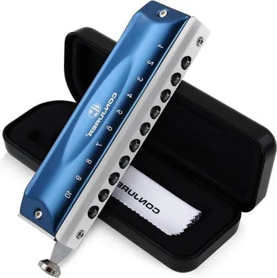 Image de Harmonica Famanu, 10 trous, 40 notes, accordage en do - Bleu