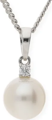 Produktbild von Kettenanhänger Weißgold 585 Süßwasser Zuchtperle Brillant JL10-02-0150 JuwelmaLux