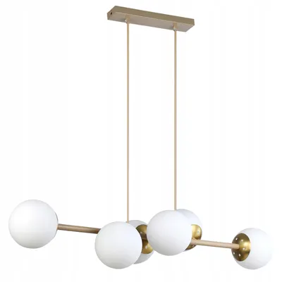 Produktbild von MasterLED Pendelleuchte Bali-12 6xE27 Glaskugel 90 cm kaschmirbeige gold