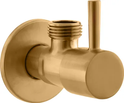 Obrázok produktu pre Rohový ventil s keramickým vrchom 1/2" x 3/8", zlatý - kartáčovaný RV0238ZK, RAV Slezák