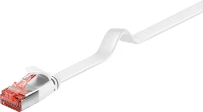 Image de Goobay 94921 Câble patch plat CAT 6, U/FTP, blanc, 10 m - matériau cuivre