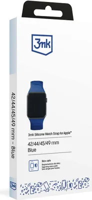 Produktbild von 3MK 5903108565738, Uhrenarmband, Apple, Watch series 1/2/3/4/5/6/7/8/9/SE/Ultra, Silikon, Edelstahl, Blau, 42/44/45/49 mm