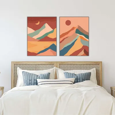 Image de Wallity, Mdf - 00122 - 40 x 60, tableau décoratif en MDF (2 pièces), multicolore, 100 % MDF, 40 x 60 cm