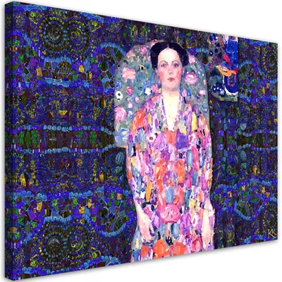 Obrázok produktu pre Obraz na plátne Gustav Klimt Portrét Eugénie Primavesovej 120x80 Feeby Fialová obraz na stenu pripravené na zavesenie