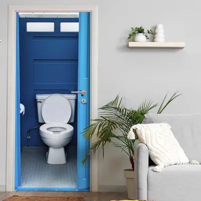 Produktbild von Türtapete selbstklebend | 200 x 90 cm Toilette WC | Tür Aufkleber Poster Türfolie | Einteilig | Wasserfest 3D Türaufkleber Klebefolie Wandtattoo