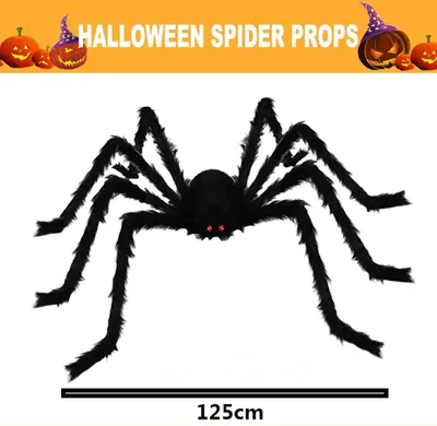 Obrázok produktu pre Obrovský pavúk halloween, halloweensky pavúk, strašidelná halloweenská dekorácia vonku, 125 cm, 1 kus