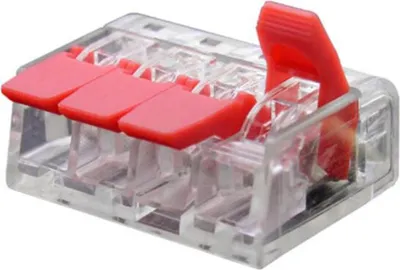 Produktbild von 10 Stk. Verbindungsklemme PCT412 / PCT413 / PCT414 / PCT415 - Farbauswahl : Rot PCT414 (4 Anschlüsse) Farbe: Rot Ausführung: PCT414 (4 Anschlüsse)
