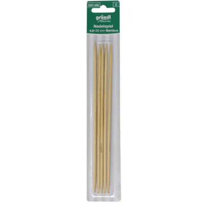 Produktbild von Gründl Nadelspiel Bambus 4 mm 20 cm natur