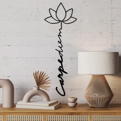 Productafbeelding van Wallity, Carpe Diem 4, decoratief wandaccessoire van metaal, zwart, 100% metaal, 21 x 60 cm