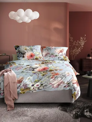 Produktbild von Irisette Mako-Satin Bettwäsche-Garnitur Wave 8596 Farbe blau Größe 155x220+80x80
