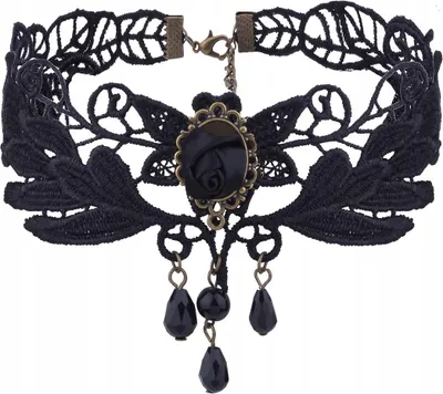 Produktbild von CHOKER Spitze Stickerei Schwarz HALSKETTE Gothic CH07