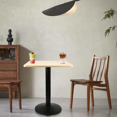 Immagine prodotto di Tavolo da pranzo, tavolo da bar, tavolo da bistrot, 60x60x75 cm, colore legno, stile retrò, industriale