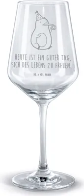 Produktbild von Mr. & Mrs. Panda Weinglas Avocado Feier - Transparent - Geschenk, Gute Laune, Geburtstag, glas für rotwein, Party, Fete, Kelch, graviertes, graviert