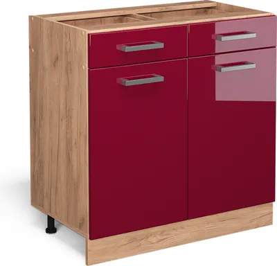 Obrázek produktu pro Spodní skříňka kuchyňské linky Vicco R-Line Červená vysoký lesk 80 cm bez pracovní desky, Model 37139