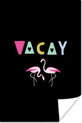 Produktbild von MuchoWow® Poster Sommer - Flamingo - Zitat 120x180 cm - Kunstposter