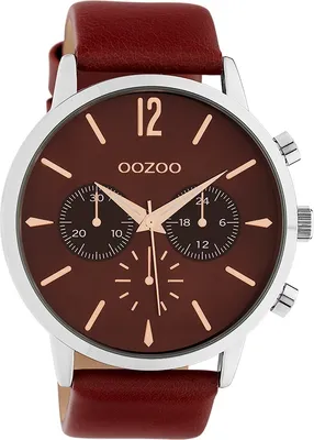 Image de Montre Oozoo rouge en cuir Timepieces femmes-hommes Montre à quartz analogique UOC10356