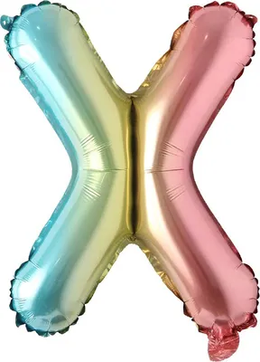 Produktbild von Folienballon Buchstabe X, regenbogen bunt, ca. 40 cm, für Luftbefüllung