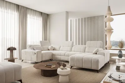 Produktbild von Große Eckcouch in U-Form DAFNE IV Links / Rechts zur Auswahl - Beige, Creme -  - IM Sofa