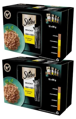 Zdjęcie produktu dla Sheba Delikatesse in Gelee Smaki Drobiowe 2 sztuki 12x85g