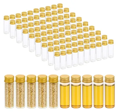 Immagine prodotto di Solidchoice - Set di 100 piccoli contenitori in vetro da 15 ml con tappo a vite a prova di perdite