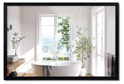 Produktbild von Rechteckiger Spiegel Mit Schwarzem Glamour-Rahmen – 60 x 40 cm