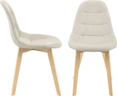 Produktbild von Esszimmerstuhl Kopparberg 2er-Set Stoffbezug Buche Wohnzimmerstuhl 86 x 53 x 47 cm Beige