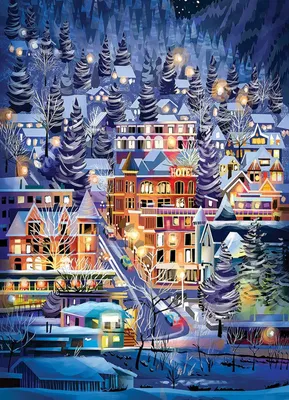 Produktbild von COBBLE HILL Puzzle Skistadt 500 dlks