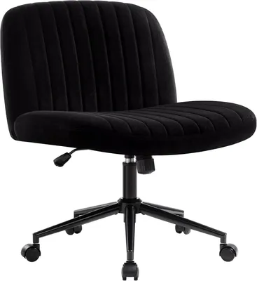 Image de Chaise de bureau sans accoudoirs - Chaise de bureau réglable en hauteur avec roulettes - Revêtement en tissu - Adaptée pour un usage domestique