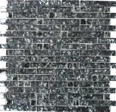 Produktbild von Mosaikfliese Transluzent schwarz Verbund Glasmosaik Crystal steinschwarz MOS87-MV718