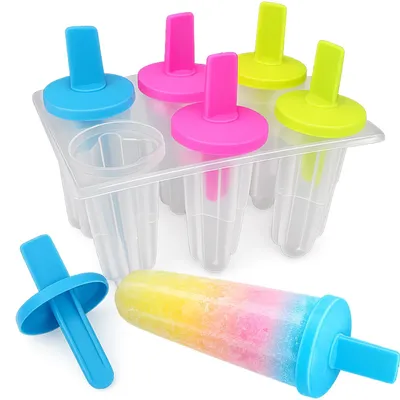 Produktbild von Eisformen Popsicle Formen Eis am Stiel Form 6er Set mit Ständer 14.5 x 9.5 x 11 cm