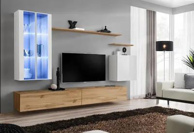 Immagine prodotto di Parete attrezzata per salotto RIONATA 12 - bianco / rovere wotan