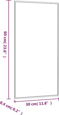 vidaXL Wandspiegel 30x60 cm Glas Rechteckig