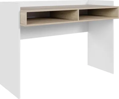 Immagine prodotto di Selsey Tabise - Scrivania con due scomparti, aspetto bianco/noce, 120 × 53 cm