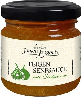 Produktbild von Jürgen Langbein Feigen-Senfsauce 120 G Glas Fruchtiger Geschmack mit feiner Senfnote